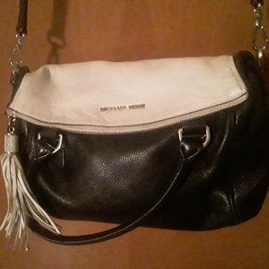 Cream and Black Authentic Michael Kors Crossbody Handbag